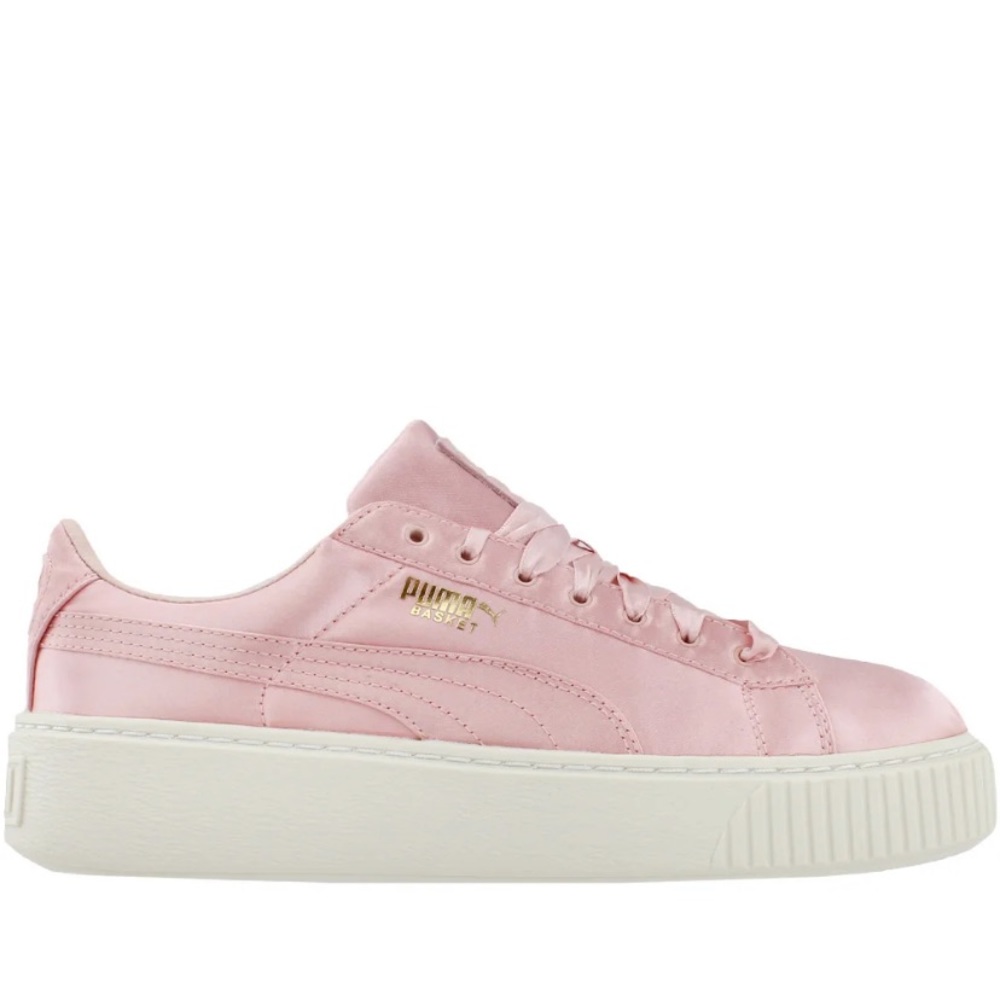 Used Puma basket platform satin sneakers